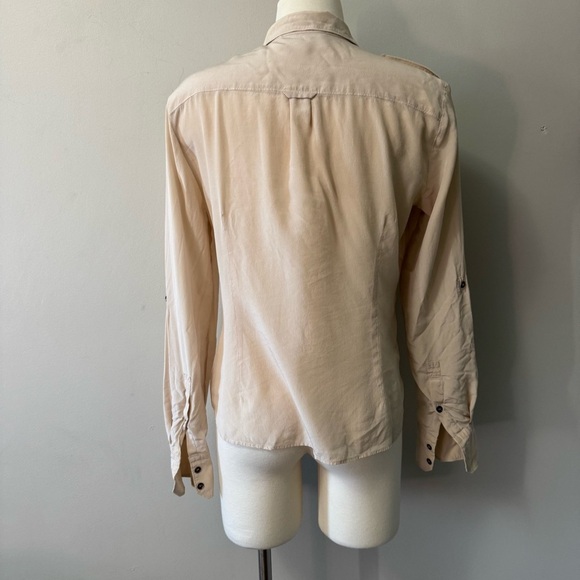 Weekend Max Mara Cream Button Down Shirt Silk M - Picture 2 of 6